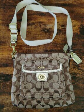 Coach Signature Penelope Turnlock Swingpack Crossbody
